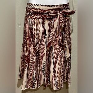 Apt. 9 Women's 100% Cotton Midi Skirt in Red & Cream